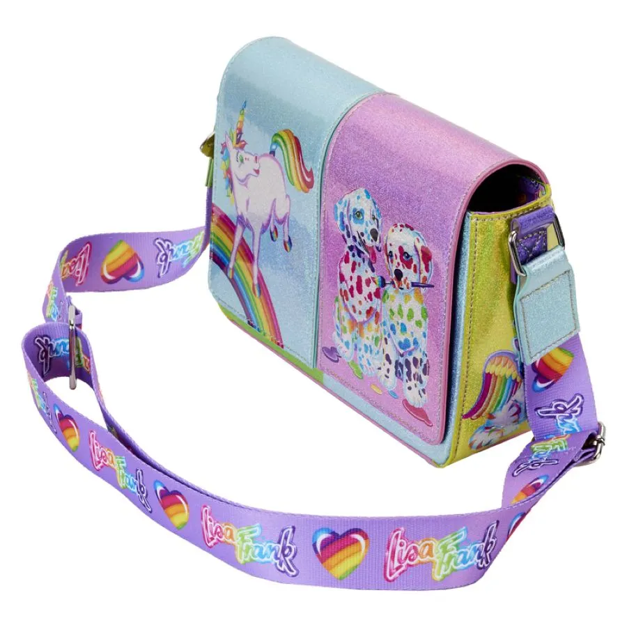 Lisa Frank - Holographic Glitter Color Block Crossbody Bag