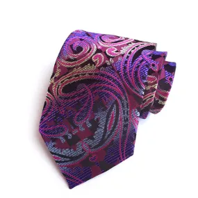 Magenta Men's Distinctive Paisley Necktie