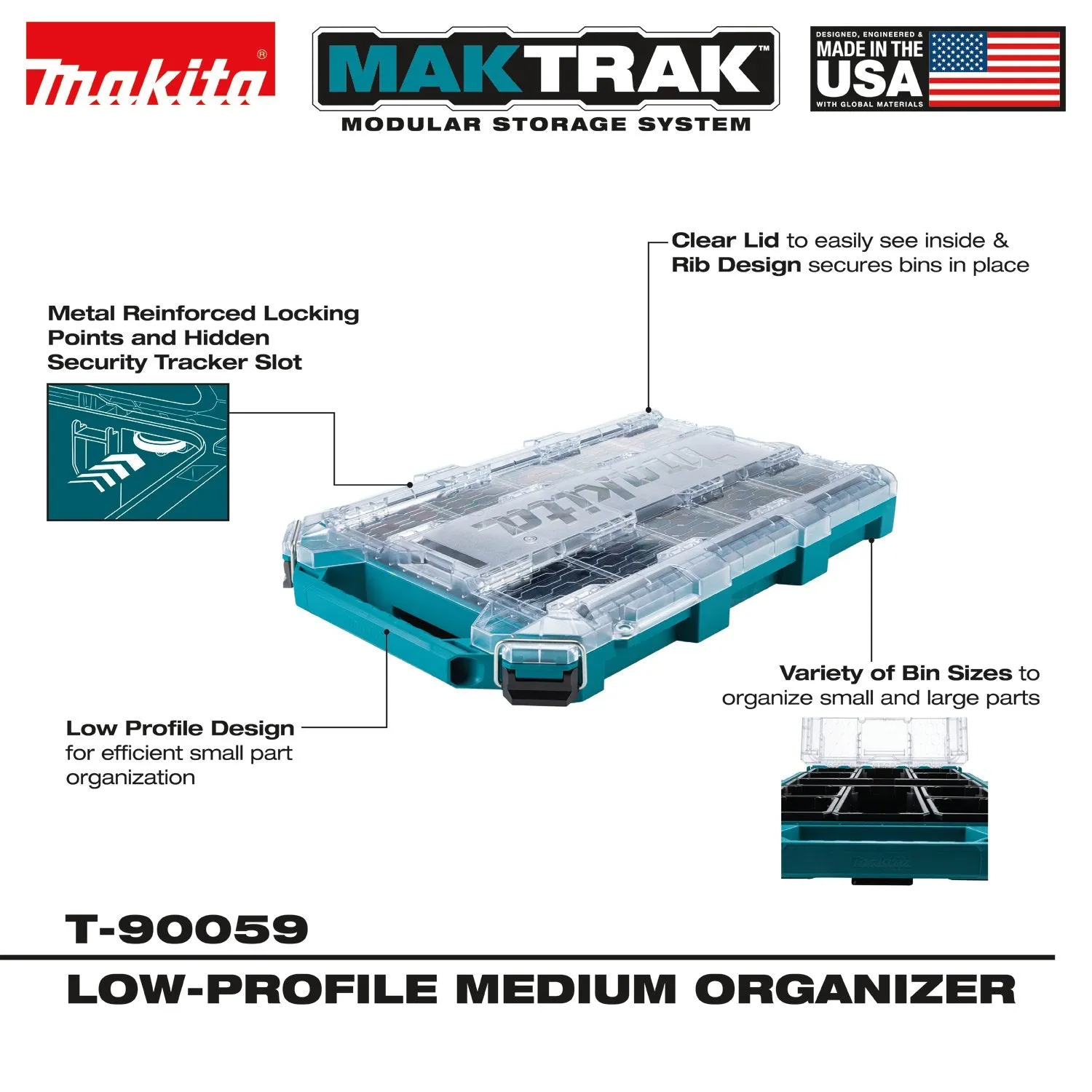 Makita (T-90059) MAKTRAK™ Low Profile Medium Organizer