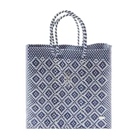 MEDIUM BLUE AZTEC TOTE BAG