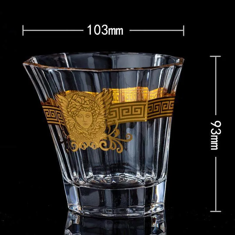 Medusa Head Creative Gold High-end Glass Whiskey Glass Foreign Wine Glass Beer Glass