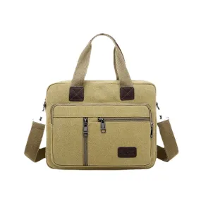 Men Canvas Multi-pocket Large Capacity Anti-theft Crossbody Bag