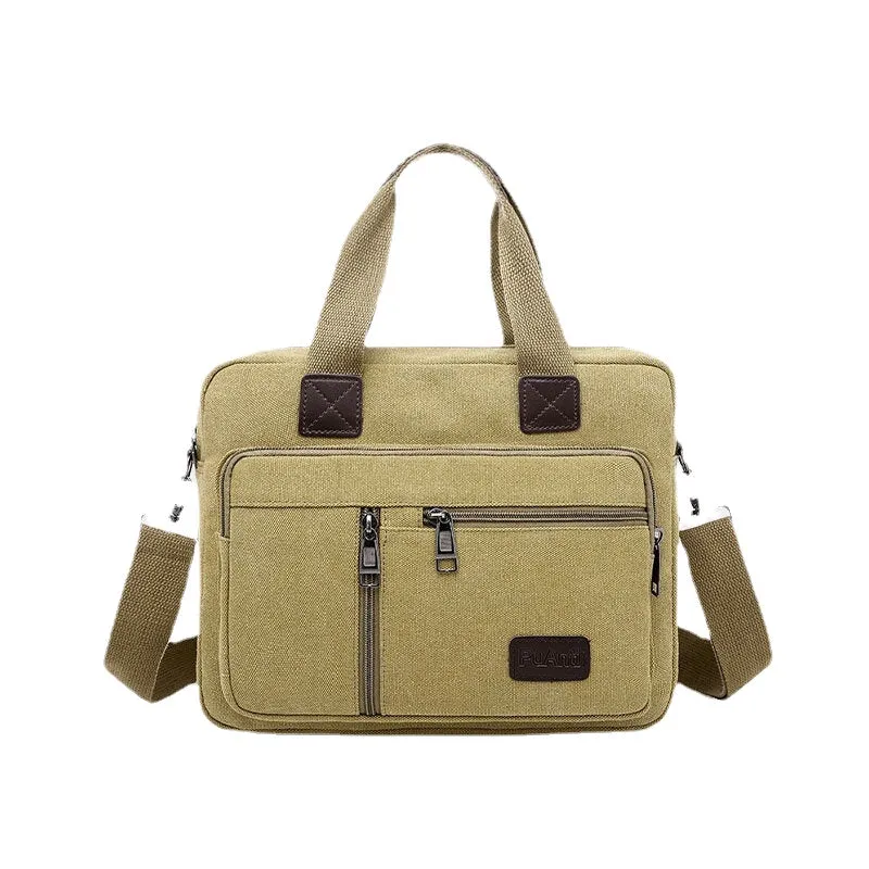 Men Canvas Multi-pocket Large Capacity Anti-theft Crossbody Bag