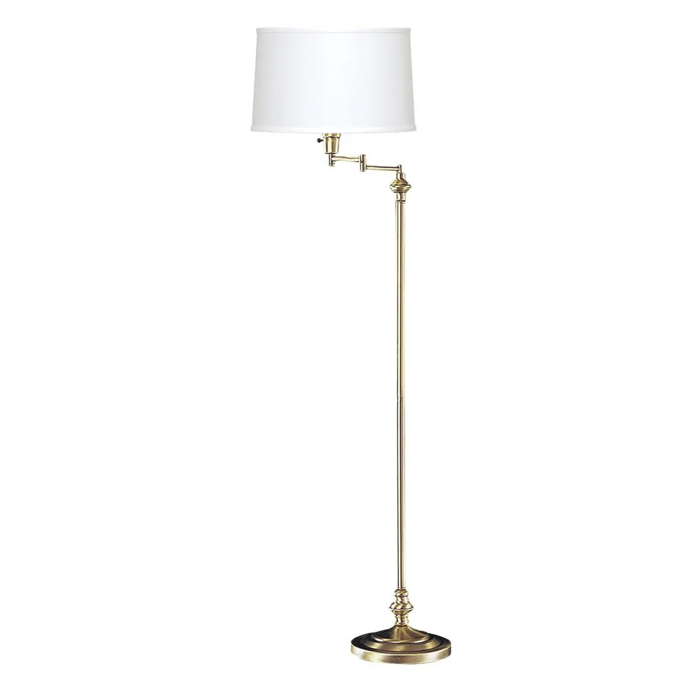 Mid Century Elegant Opulent Gold Height Metal Floor Lamp in Antique Brass