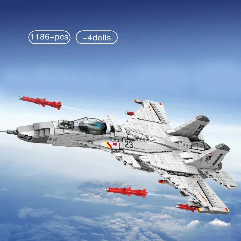 Military Aircraft J-15 Carrier Fighter Jet Bricks Toy