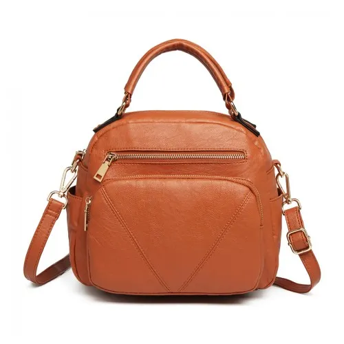 Miss Lulu Bowler Style Shoulder Bag - Brown | Premium PU Leather Handbag