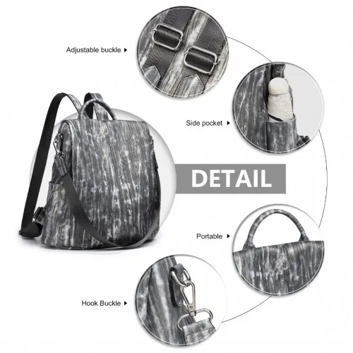 Miss Lulu Versatile Anti-Theft PU Leather Convertible Bag and Backpack - Black, Stylish & Waterproof