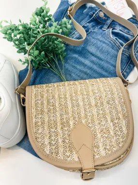 Mixed Woven Straw Crossbody