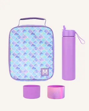 MontiiCo Large Lunch Bag and Bottle Set - Sea Shine