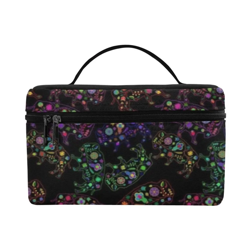 Neon Floral Buffalos Cosmetic Bag/Large