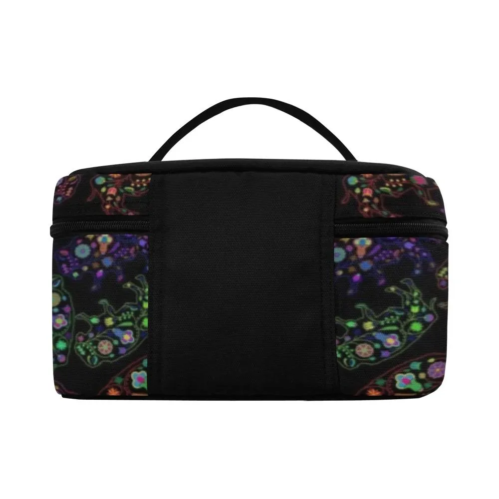 Neon Floral Buffalos Cosmetic Bag/Large