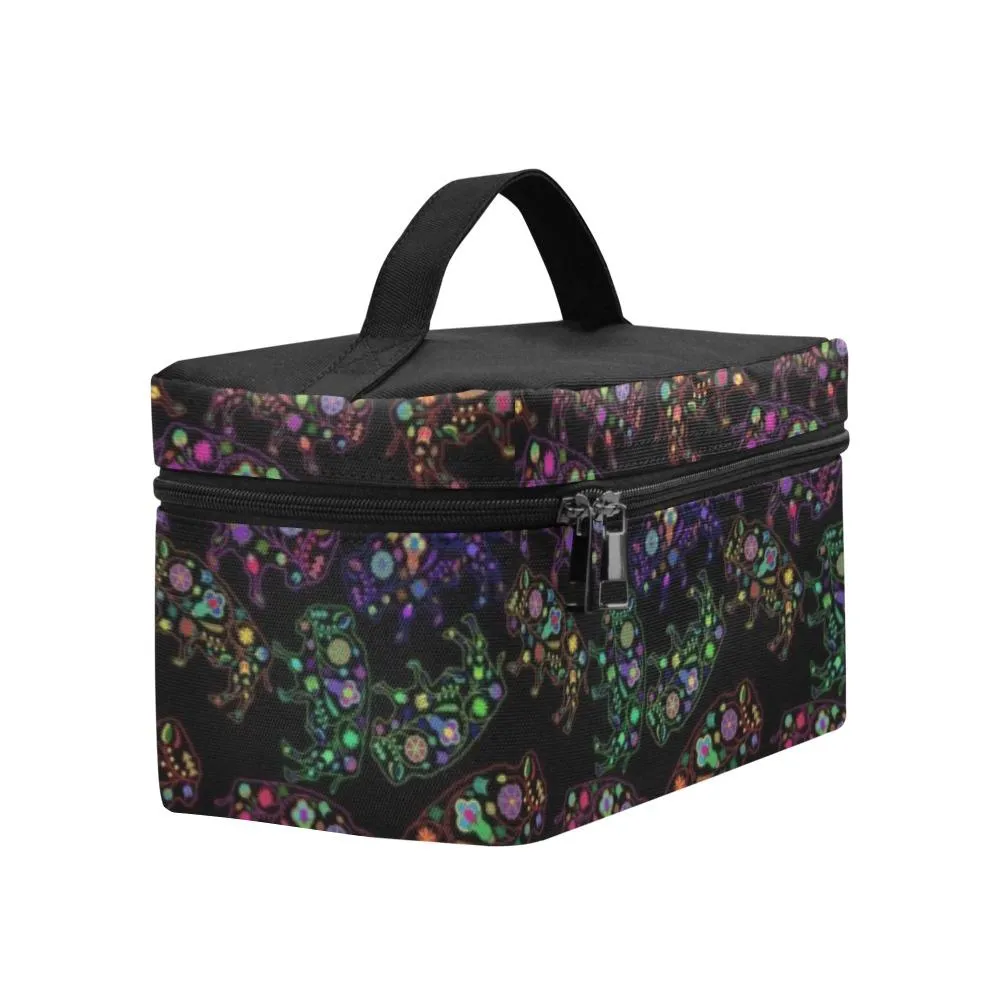 Neon Floral Buffalos Cosmetic Bag/Large