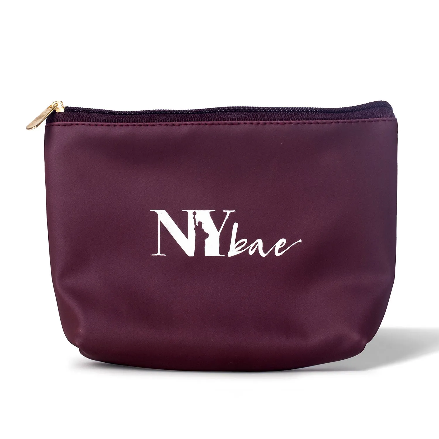 NY Bae Makeup Pouch | Travel Friendly | Multi Purpose Bag | Spacious - Wine