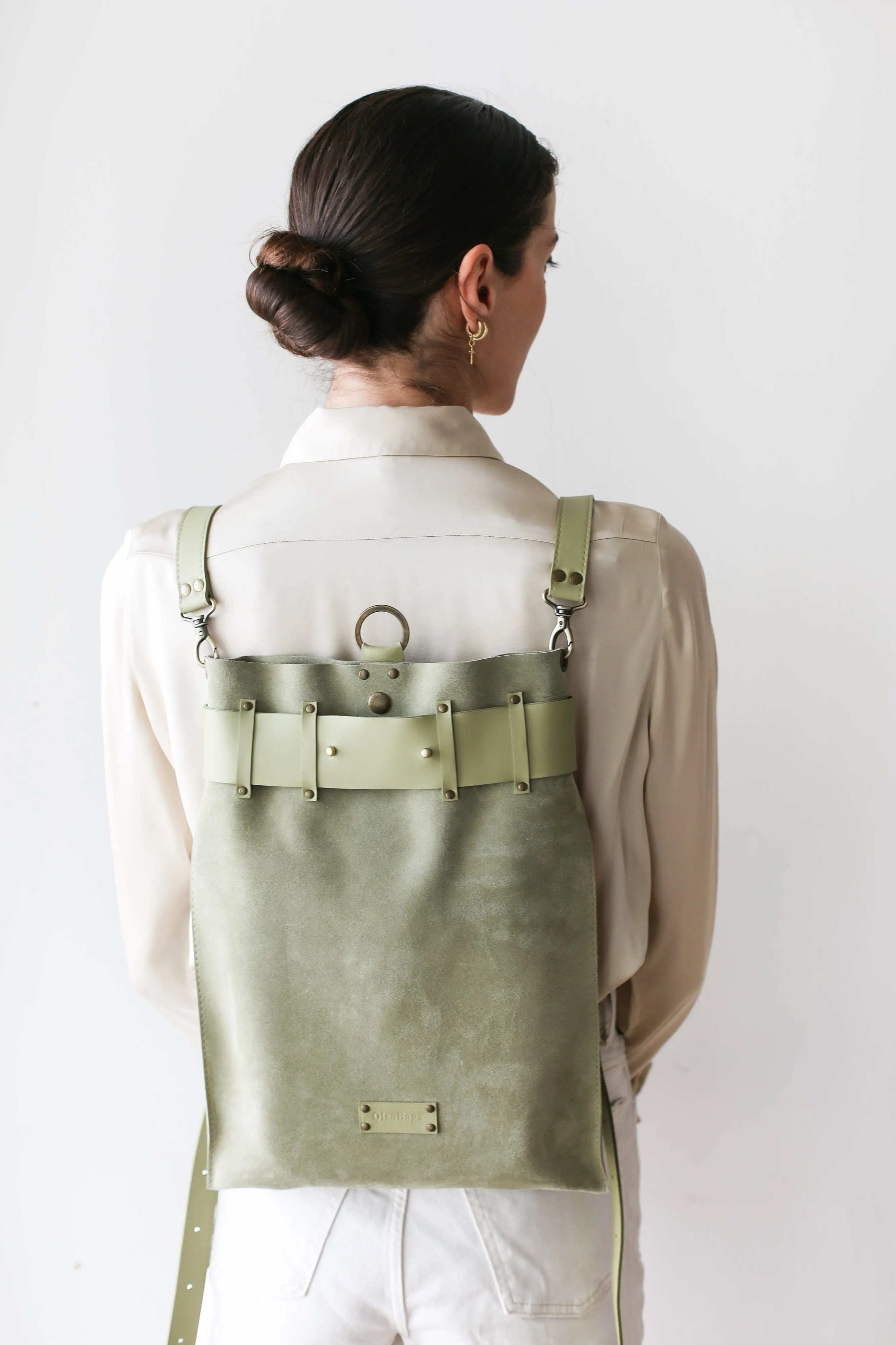 Olive Green Suede Bag