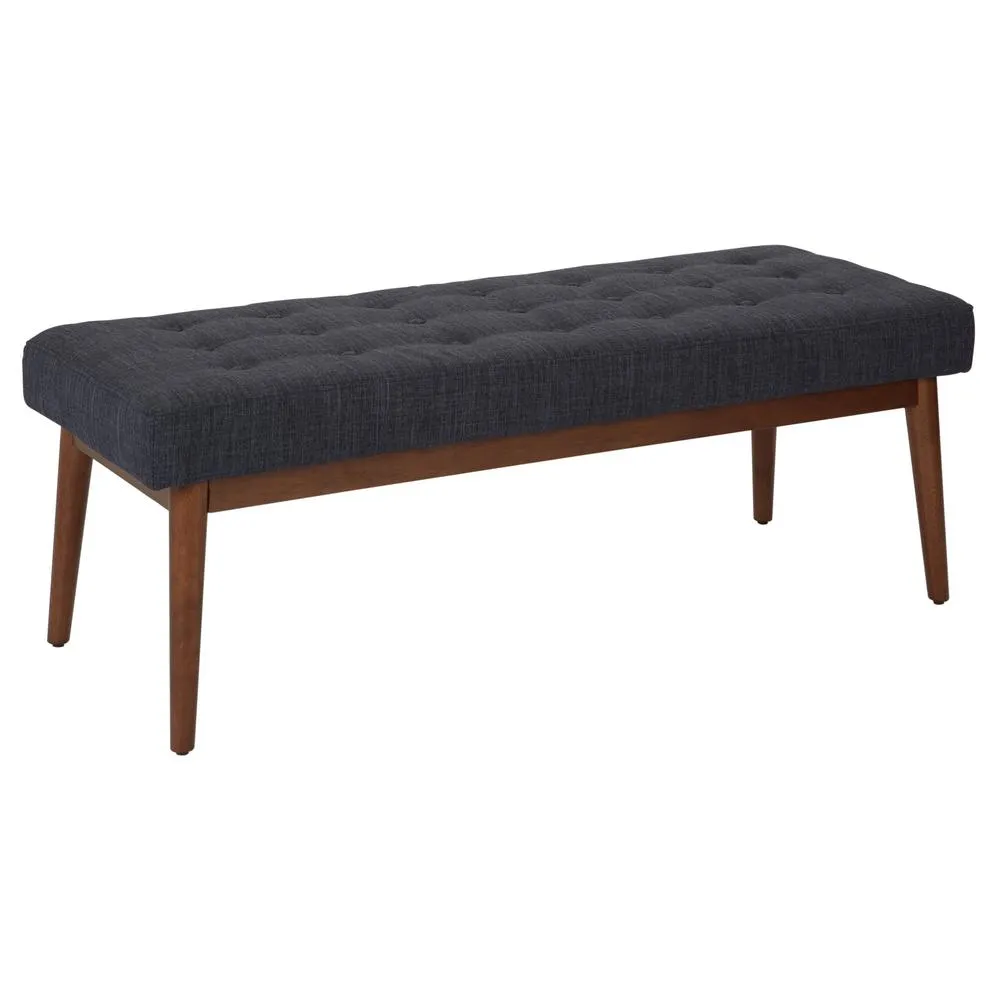 Opulent Black Luxury Mid-century Modern West Park Bench