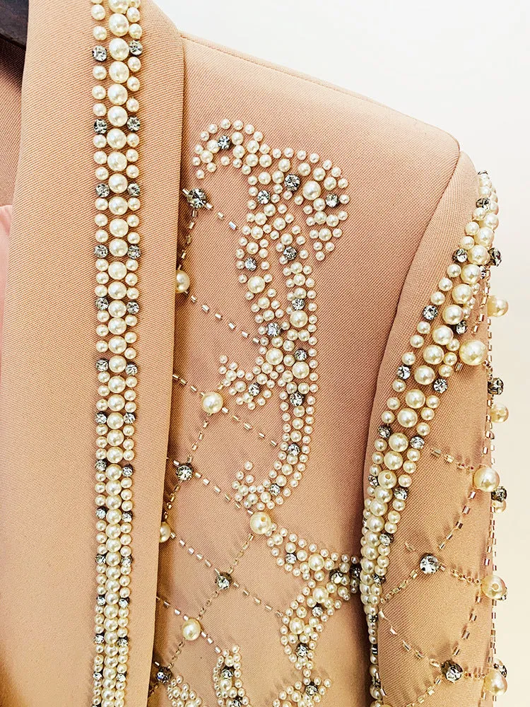 Opulent Elegance: Handmade Beaded Suit dress Jacket