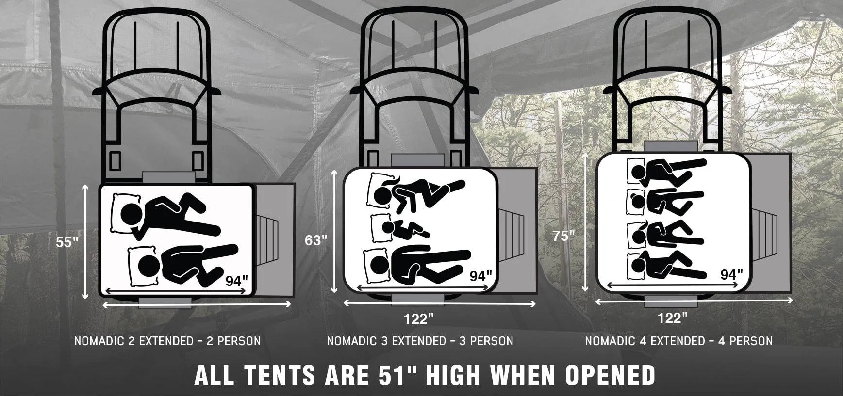 Overland Vehicle Systems Nomadic 4 Extended Roof Top Tent