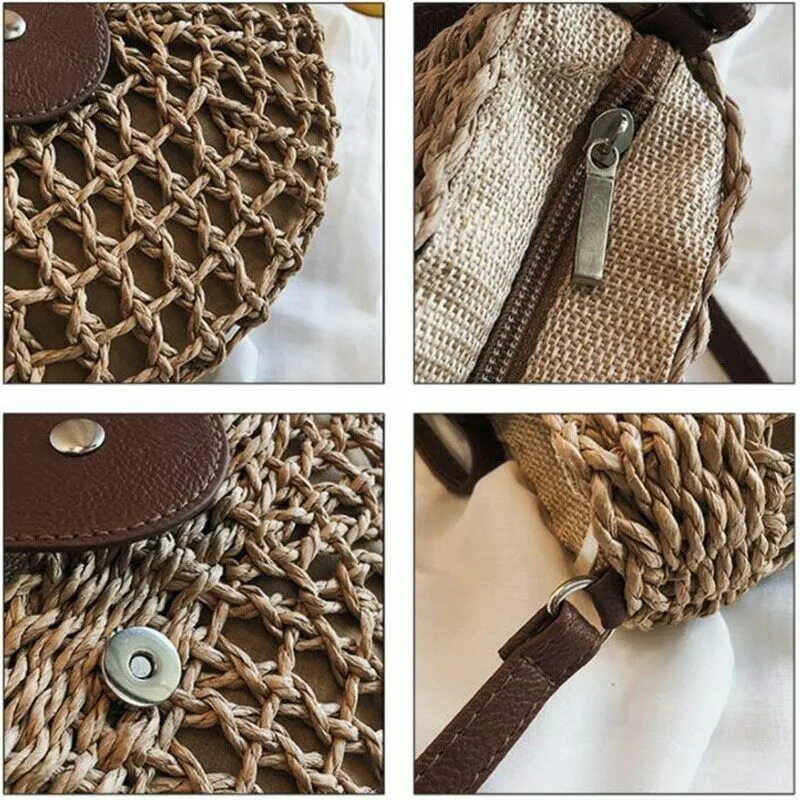 Paziye Handmade Woven Straw Crossbody Bag