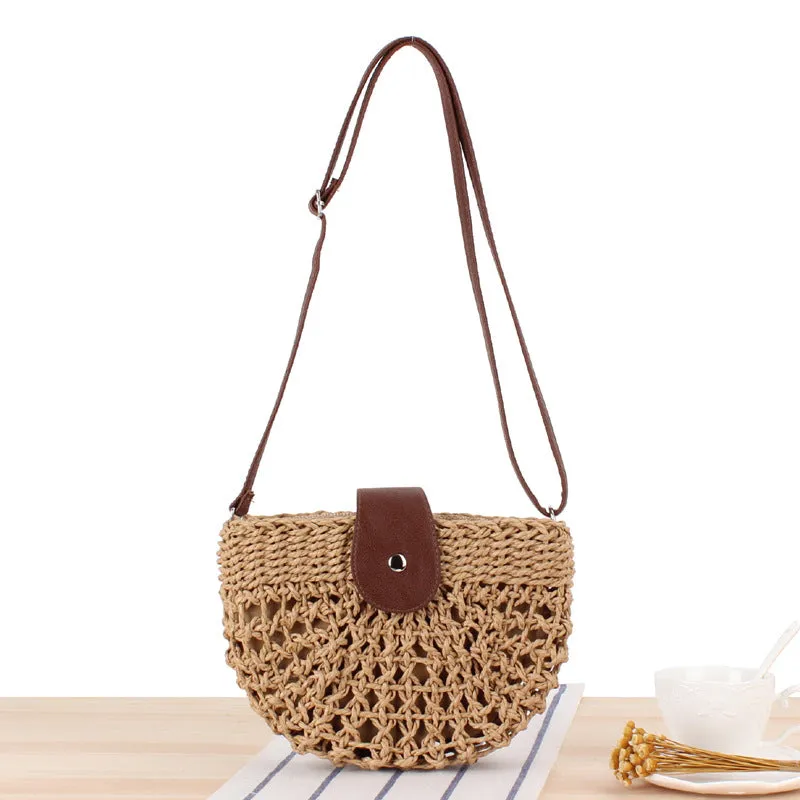 Paziye Handmade Woven Straw Crossbody Bag