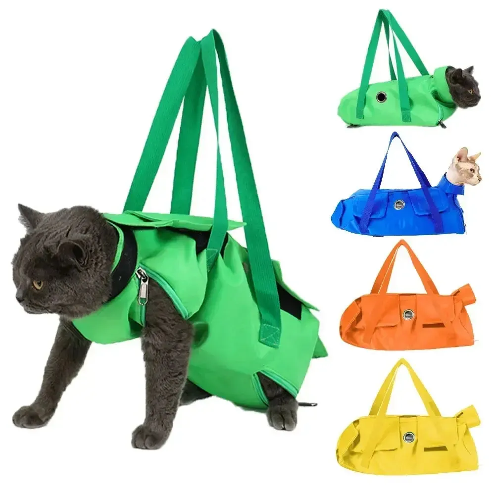 Pet Carrier Sling Bag Multi-Function Dog Cat Grooming Restraint Fixed Bags Anti-scratch Special Bathing Washing Trimming Nail