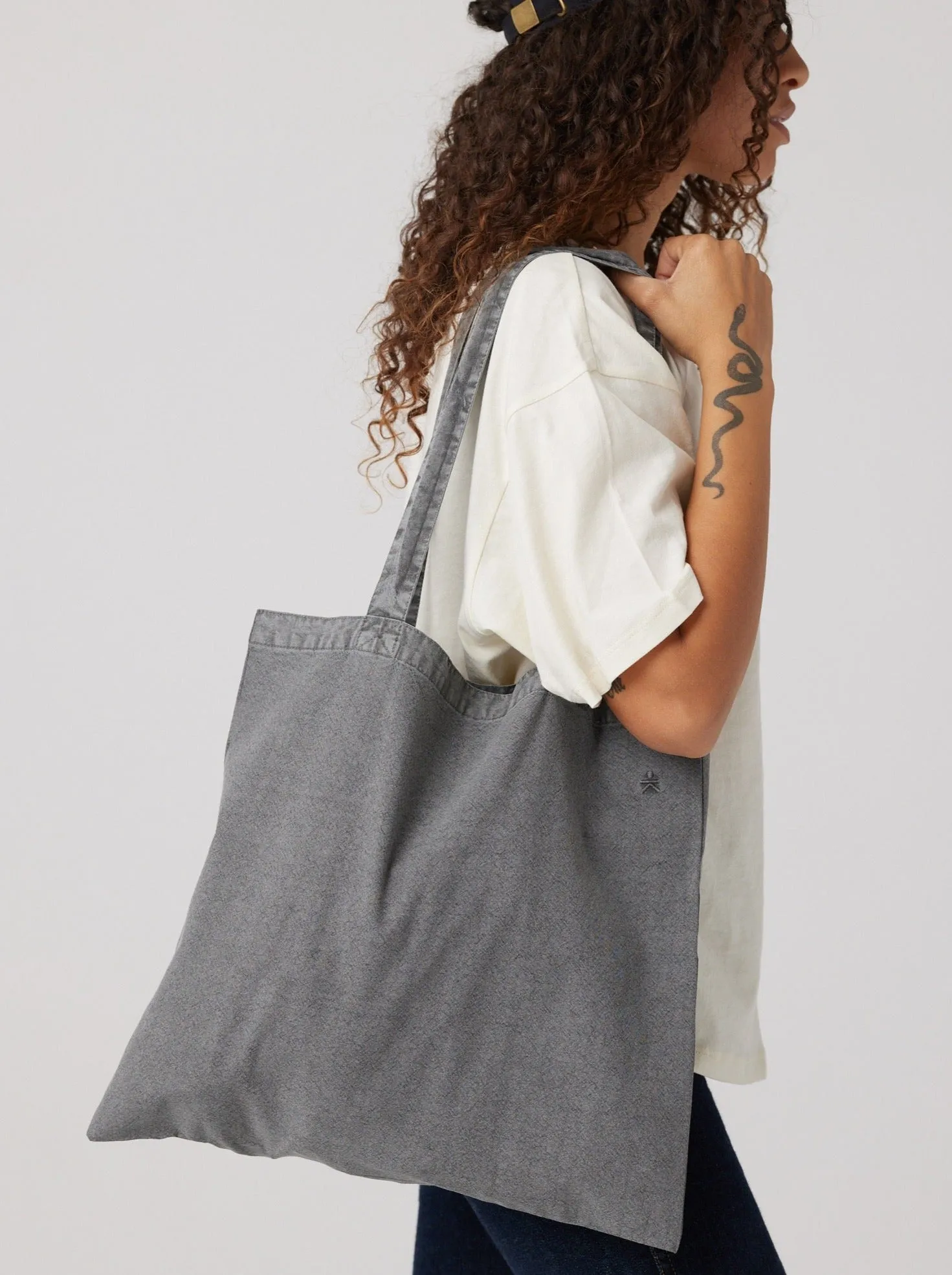 Pigment-Dyed Tote Bag - Charcoal