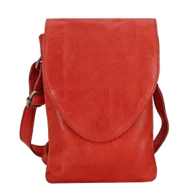 Pippa Handcrafted Leather Crossbody Bags: Red