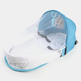 Portable Easy-To-Fold Baby Carry Nest Bag With Mosquito Net - Blue