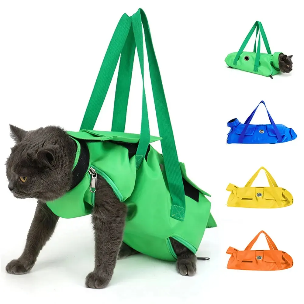 Portable Folding Cat Backpack Puppy Carrier Dog Walking Pet Accessories Cat Grooming Restraint Fixed Bags Pet Carrier Sling Bag