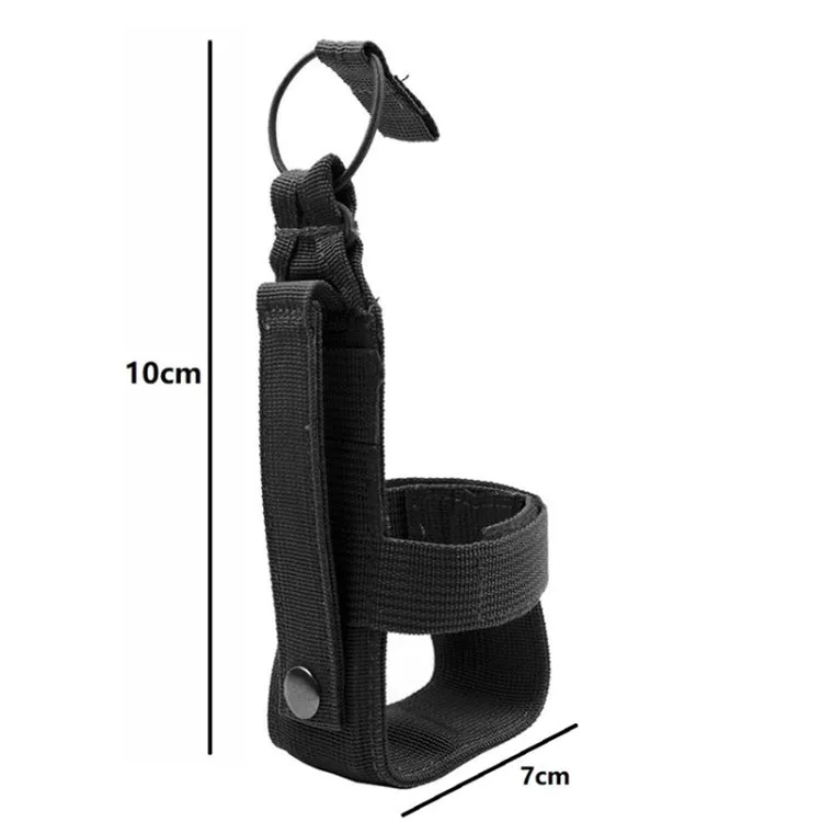 Portable Outdoor Travel Nylon Adjustable Cover Holster Kettle Bag Water Bottle Pouch(Black)