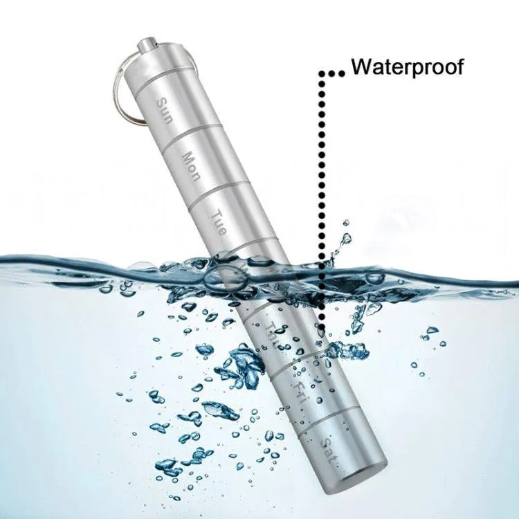 Portable Waterproof 7-Day Aluminum Alloy Pill Organizer