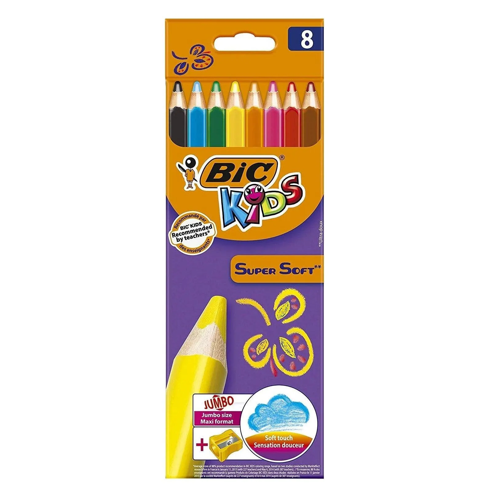 (Pre-Order) BIC Big kids Super soft colored pencils BKSSFT8E