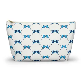 Pretty Little Bow Makeup Bag - Graduation Gift, Bed Party Gift, Acceptance Gift, College Gift, Bow Aesthetic, Villanova, PSU, Blue Bow