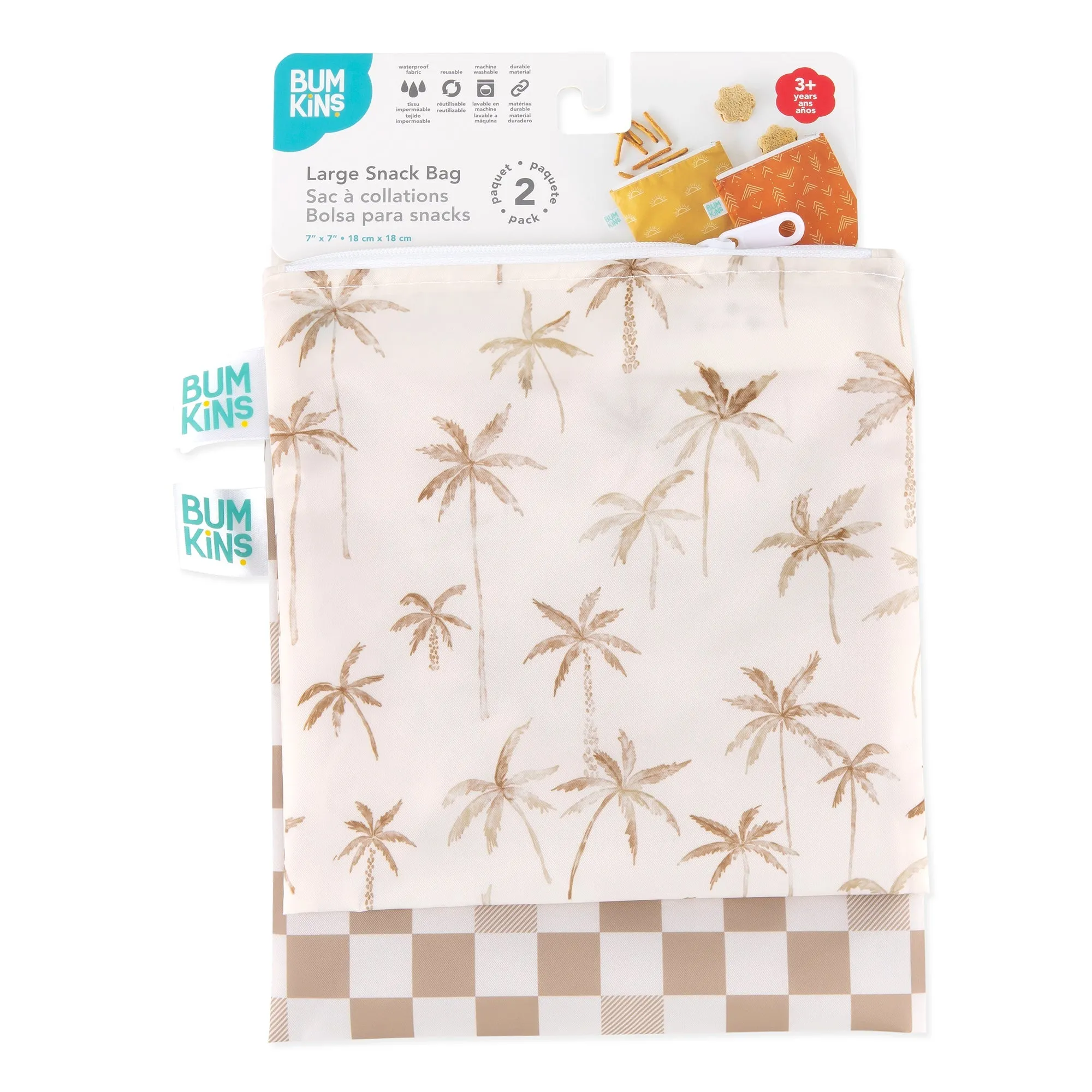 Reusable Snack Bag, Large 2 Pack: Palm Check