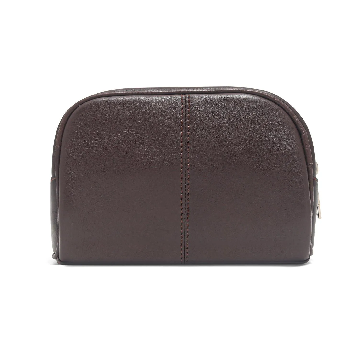 Sasha Olive Leather Wash Bag for Women