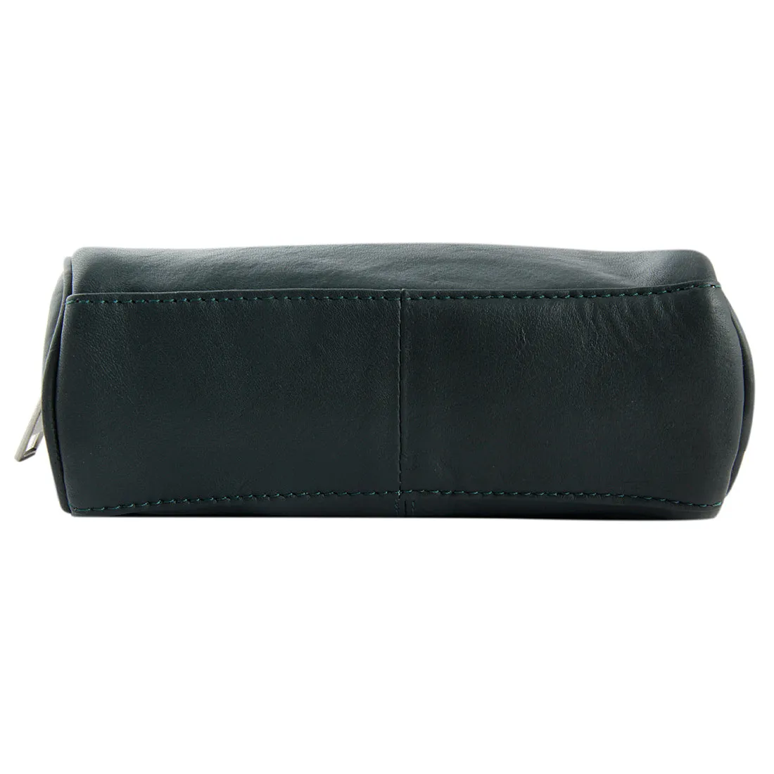 Sasha Olive Leather Wash Bag for Women