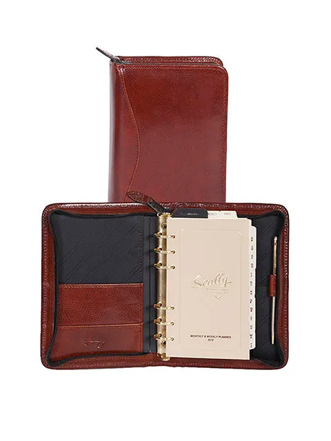 Scully Leather zip weekly organizer