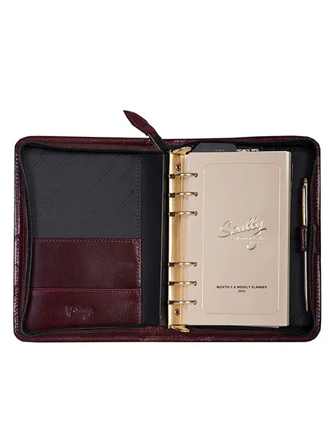 Scully Leather zip weekly organizer