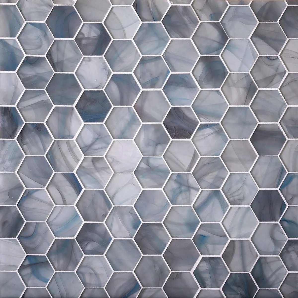 Sea Glass Hexagon Blue Mosaic Tile