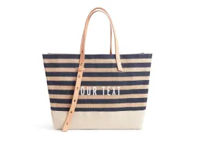 Shoulder Market Bag in Navy Stripes - Wholesale