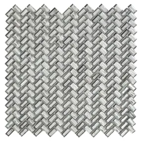 Silver Herringbone Mosaic Tile