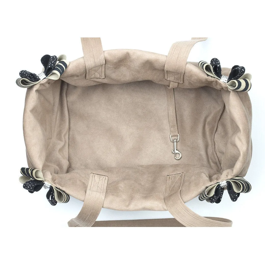 Silver Stardust Black & Serengeti Double Nouveau Bow Luxury Carrier