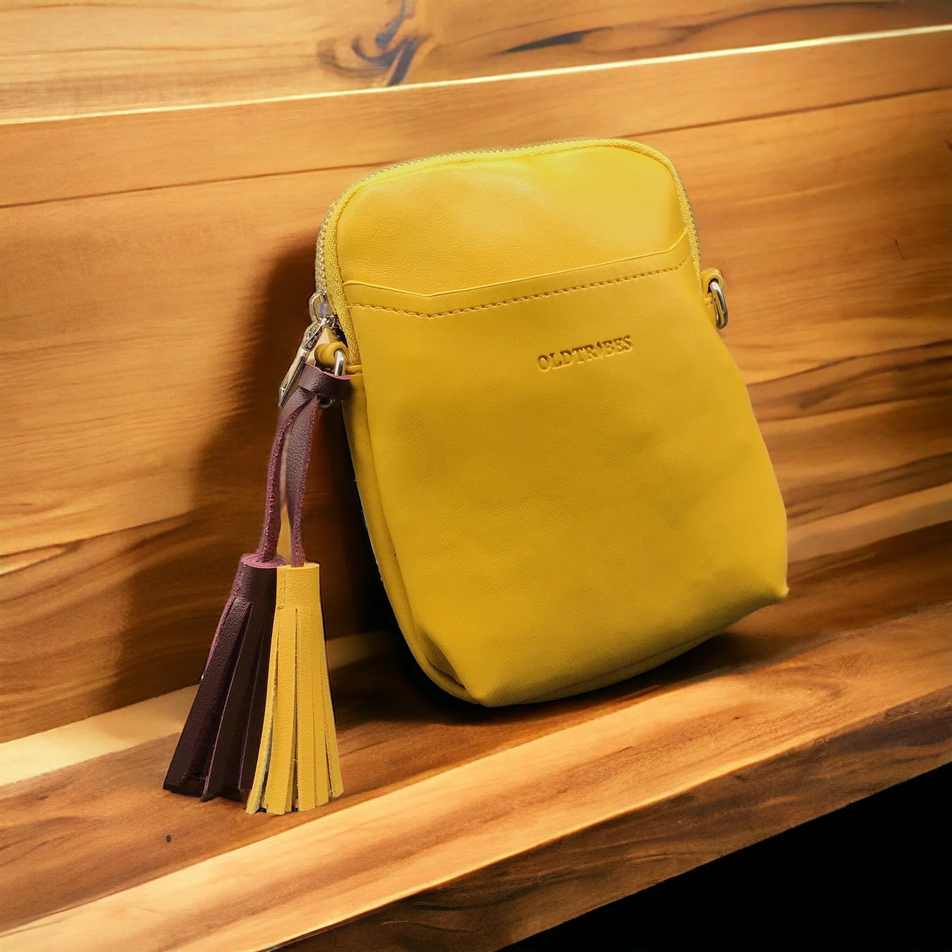 Small Leather Yellow Crossbody Bag