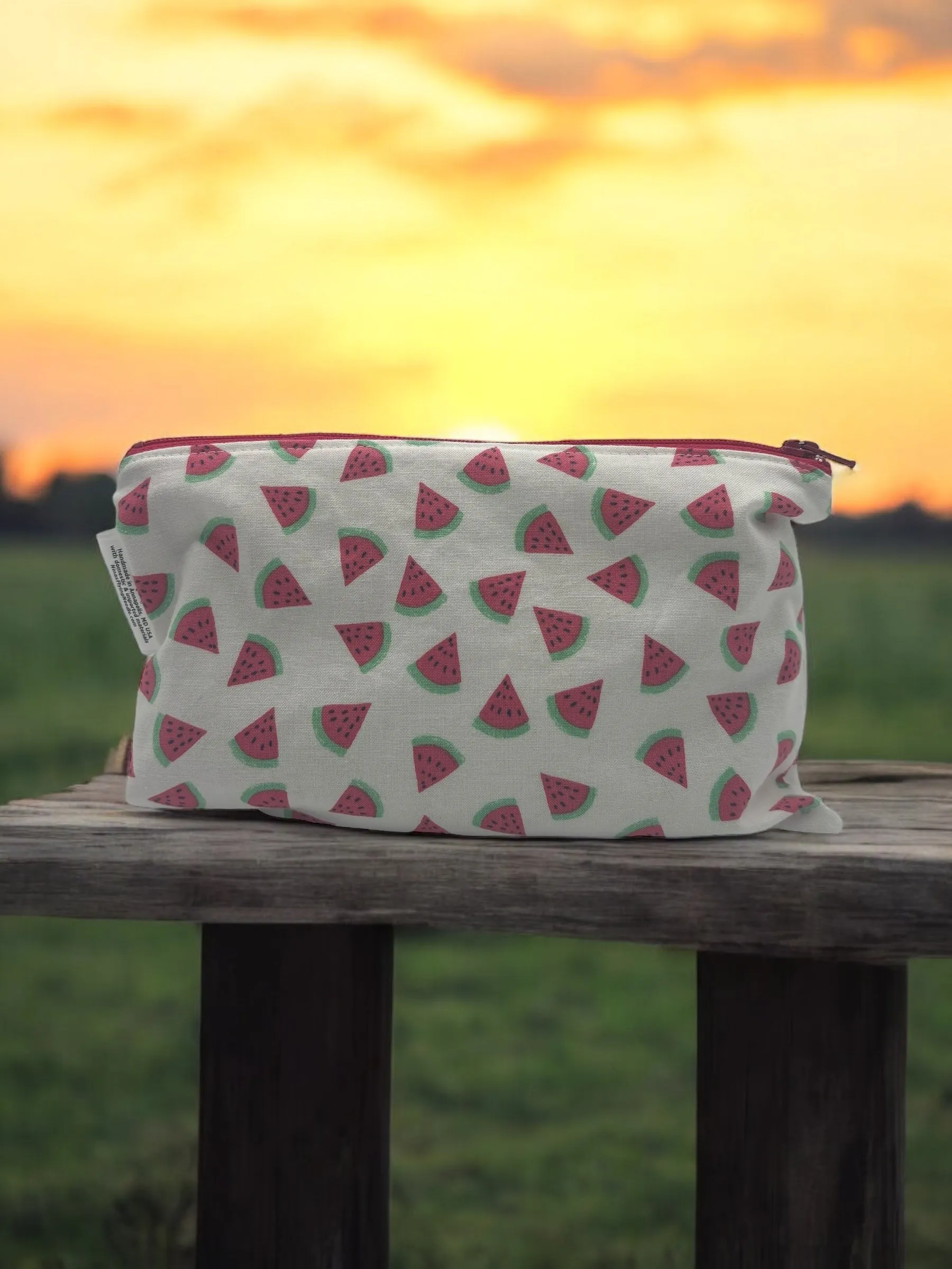 Snack Sized Reusable Zippered Bag Watermelon