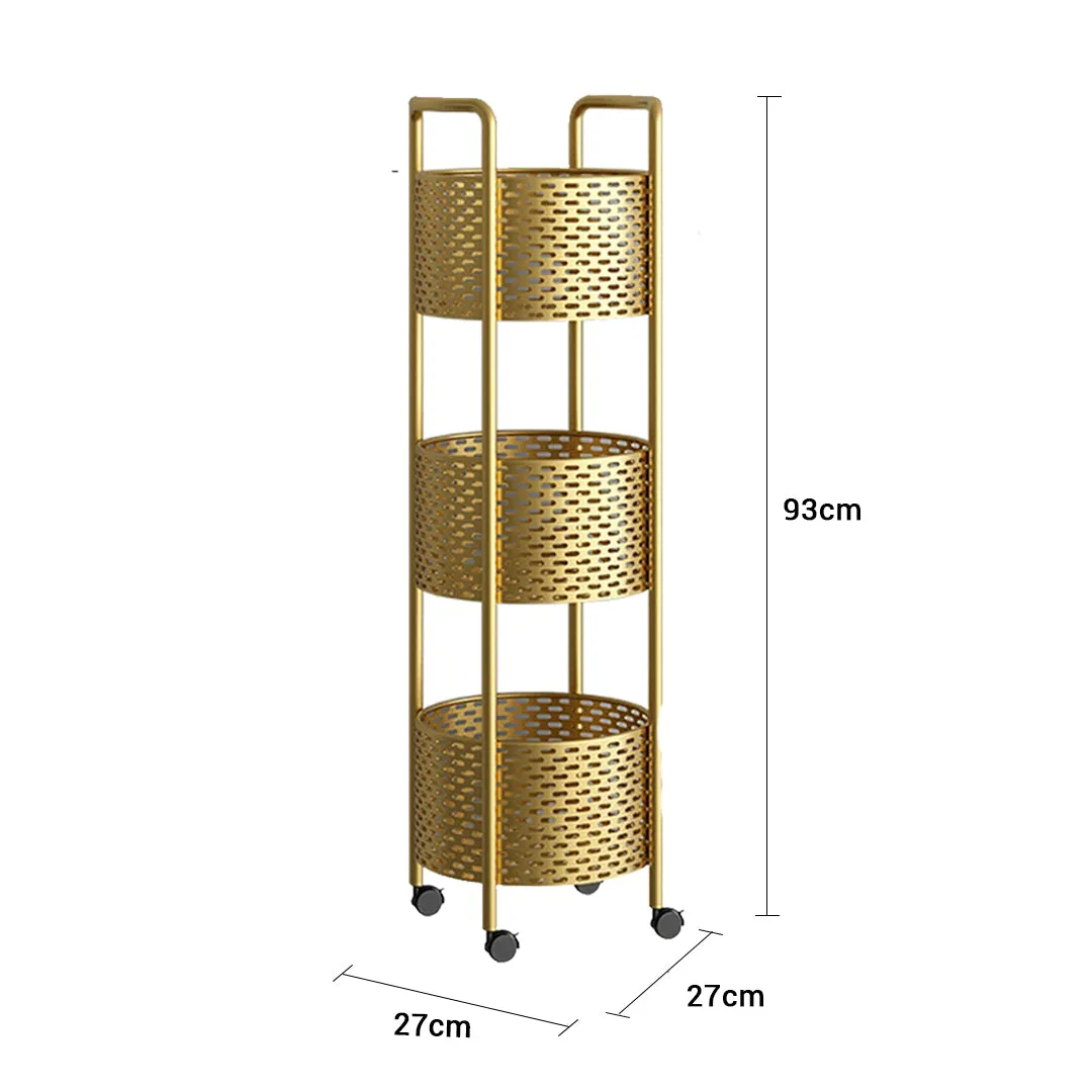 SOGA 2X 3 Tier Bathroom Shelf Multifunctional Storage Display Rack Organiser with wheels