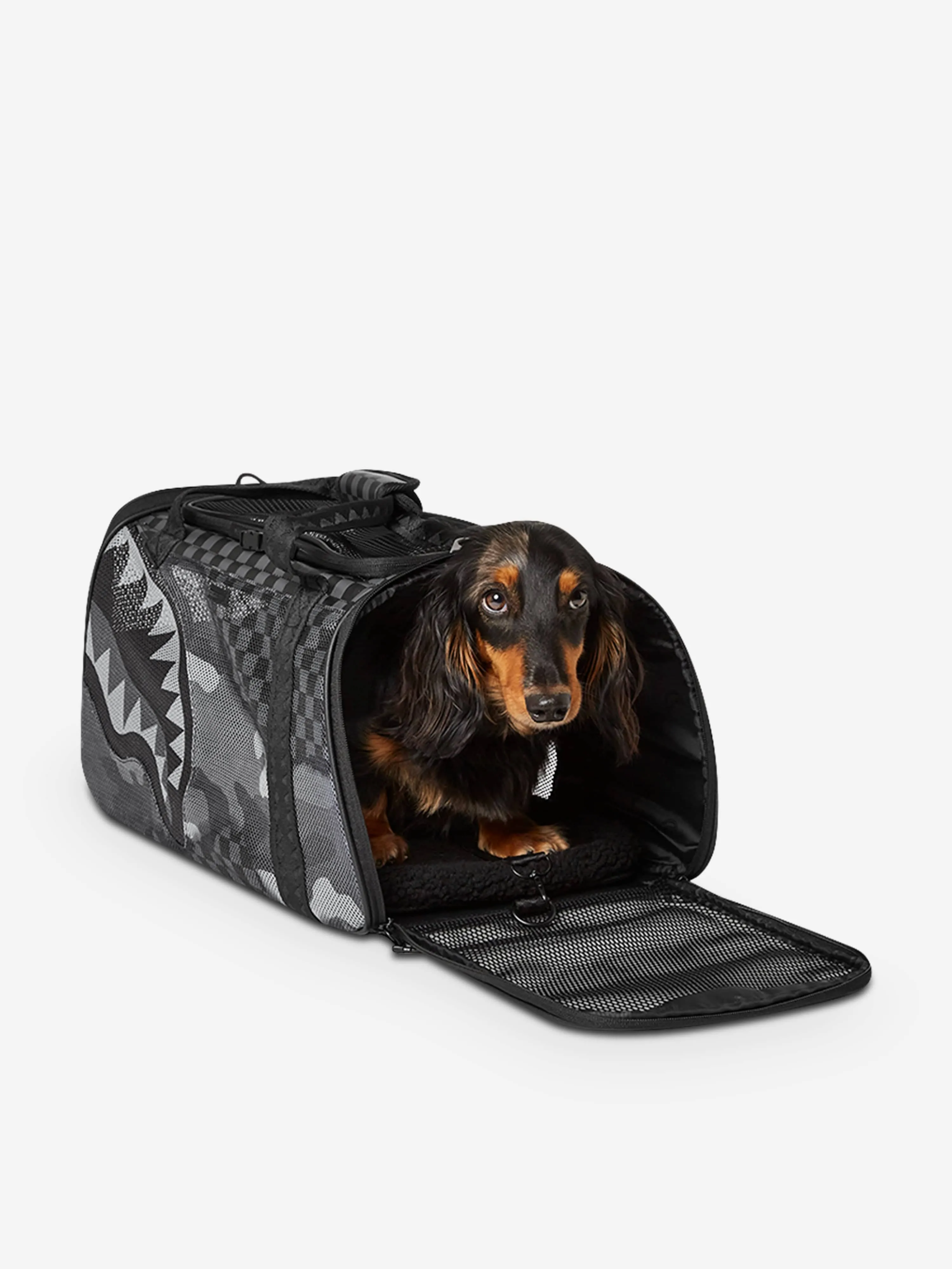 Sprayground Kids Split Up Camo Tear Pet Carrier in Black (46cm)