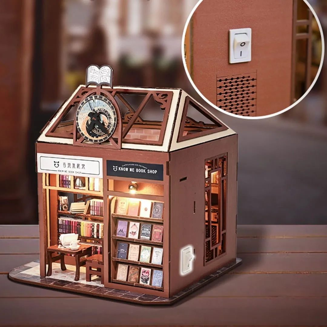 Street View Bookstore DIY Miniature Dollhouse Kit