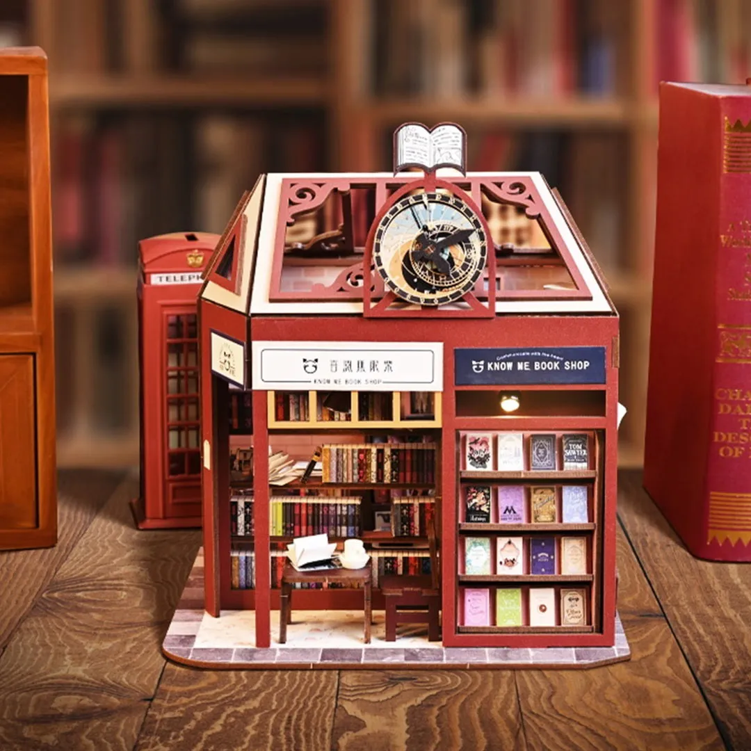 Street View Bookstore DIY Miniature Dollhouse Kit