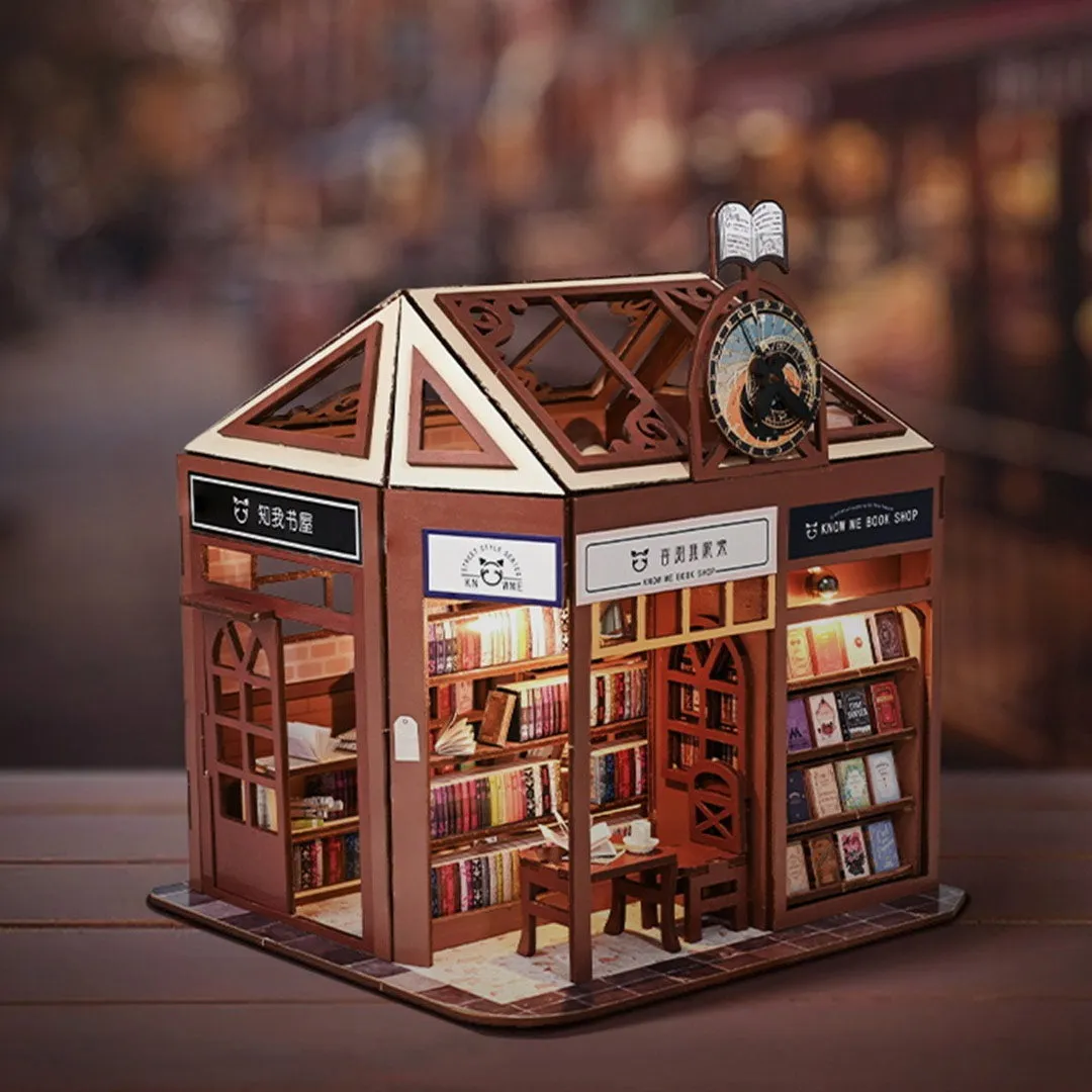 Street View Bookstore DIY Miniature Dollhouse Kit