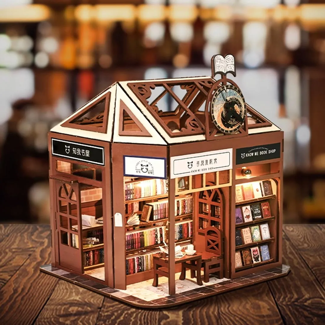 Street View Bookstore DIY Miniature Dollhouse Kit