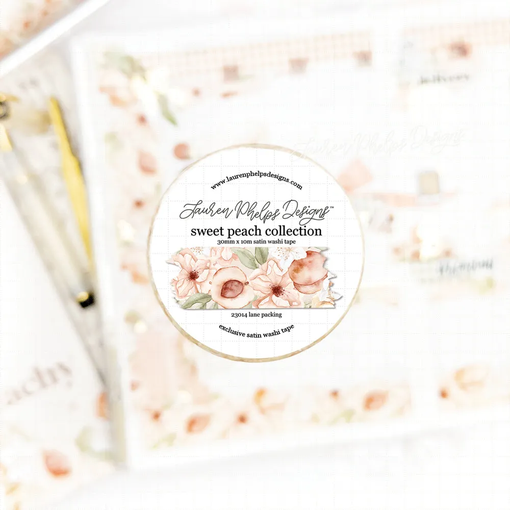 Sweet Peach 'Lane Packing' Satin Washi Tape 30mm fruit